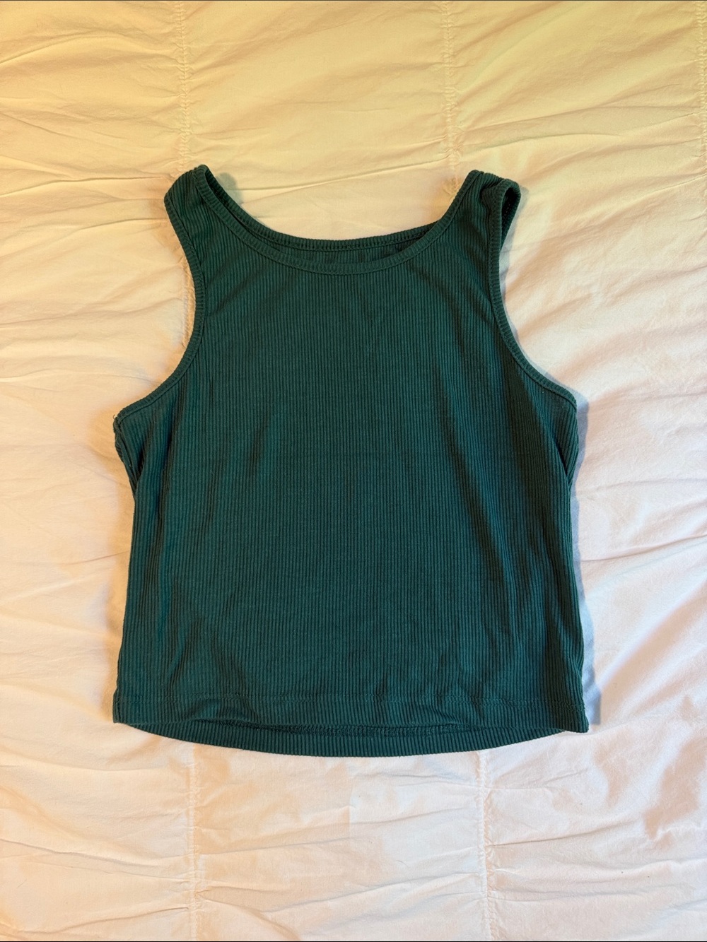 SHEIN Dark Teal Ribbed Tank Top